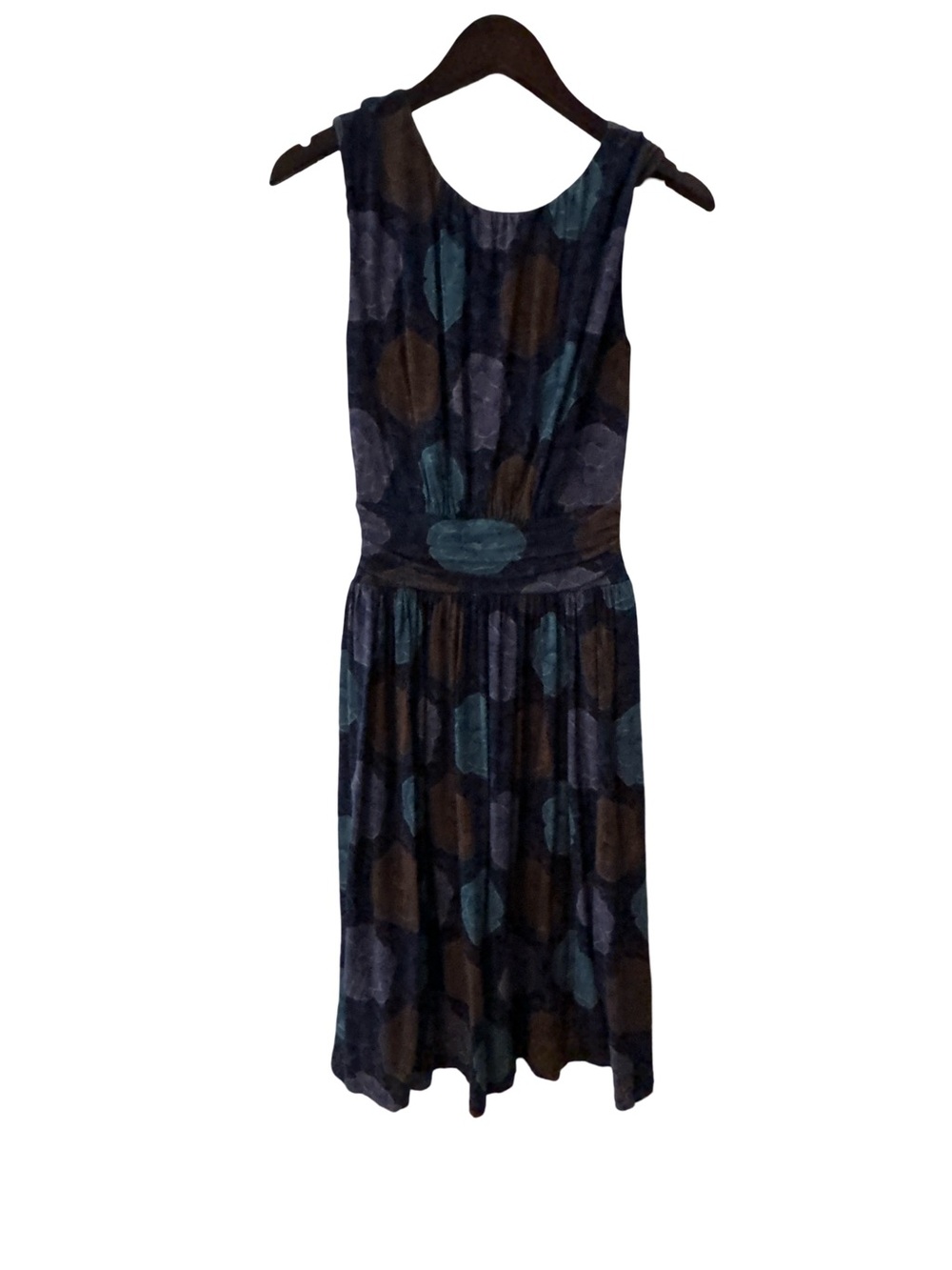 Boden Dark Whimsigoth Floral Abstract Dot Sustainable Midi Dress Tencel  Sz 4L